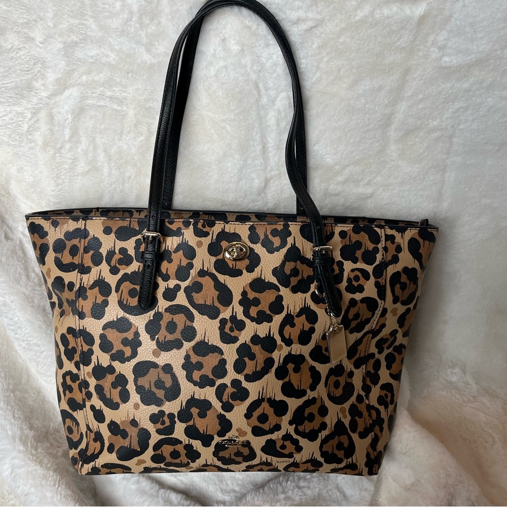 Coach Leopard Leather Tote